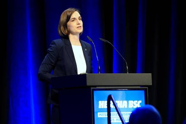 DEU, DFL, 2. FBL, Hertha BSC, Mitgliederversammlung, 25.05.2025, Messe Berlin, Berlin, DEU, DFL, 2. FBL, Hertha BSC, Mitgliederversammlung, im Bild Anne Noske (Hertha BSC,Vize-Praesidentin) DFL - regulations prohibit any use of Photographs as image sequences and or quasi-video