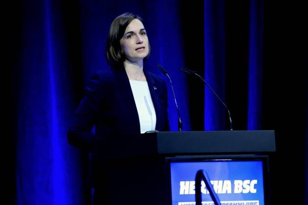 DEU, DFL, 2. FBL, Hertha BSC, Mitgliederversammlung, 25.05.2025, Messe Berlin, Berlin, DEU, DFL, 2. FBL, Hertha BSC, Mitgliederversammlung, im Bild Anne Noske (Hertha BSC,Vize-Praesidentin) DFL - regulations prohibit any use of Photographs as image sequences and or quasi-video