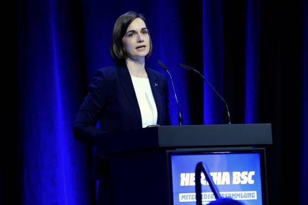 DEU, DFL, 2. FBL, Hertha BSC, Mitgliederversammlung, 25.05.2025, Messe Berlin, Berlin, DEU, DFL, 2. FBL, Hertha BSC, Mitgliederversammlung, im Bild Anne Noske (Hertha BSC,Vize-Praesidentin) DFL - regulations prohibit any use of Photographs as image sequences and or quasi-video