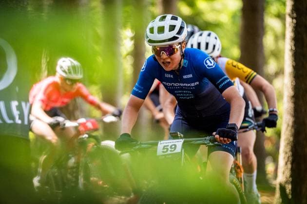 Mona Mitterwallner of Austria competes during women elite race during Mountain bike cross country World Cup event, Nove Mesto na Morave, Czech Republic, May 25, 2025. (CTKxPhoto JaroslavxSvoboda) CTKPhotoP2025052502175  CTKPhotoP2025052502175