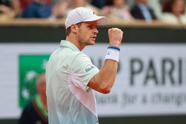 Yannick Hanfmann (GER) macht die Faust und jubelt, Jubel, Freude, Emotion Tennis - French Open 2025 - Roland Garros - Paris - - France - 25 May 2025. Copyright: xJuergenxHasenkopfx