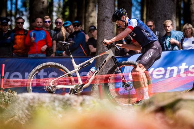 Loan Cheneval of France during the Mountain bike cross country Men Elite World Cup event, Nove Mesto na Morave, Czech Republic, May 24, 2025. (CTKxPhoto JaroslavxSvoboda) CTKPhotoP2025052504051  CTKPhotoP2025052504051