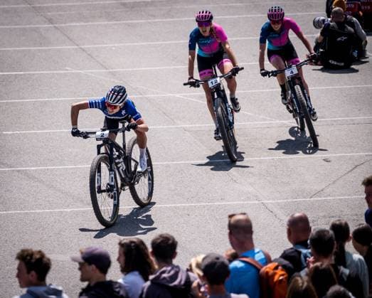 Loana Lecomte of Netherlands competes during women elite race during Mountain bike cross country World Cup event, Nove Mesto na Morave, Czech Republic, May 25, 2025. (CTKxPhoto JaroslavxSvoboda) CTKPhotoP2025052504188  CTKPhotoP2025052504188