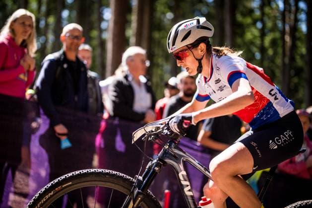 Czech Jitka Cabelicka competes during women elite race during Mountain bike cross country World Cup event, Nove Mesto na Morave, Czech Republic, May 25, 2025. (CTKxPhoto JaroslavxSvoboda) CTKPhotoP2025052504199  CTKPhotoP2025052504199
