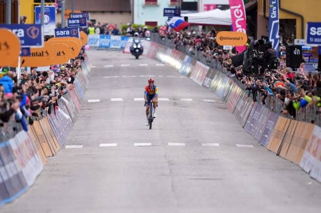 Verona Quintanilla Carlos of Lidl-Trek, stage winner, during the stage 15 of the Giro d™Italia from Fiume Veneto to Asiago, Italy - Sunday, May 25, 2025. - cycling.  Copyright: xGianxMattiaxD Alberto LaPressex