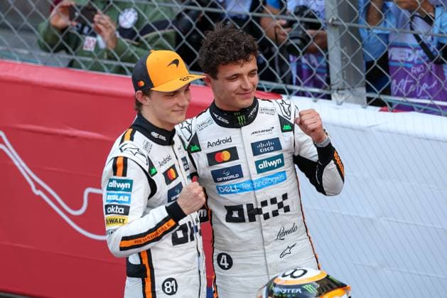 3 Platz Oscar Piastri (McLaren Formula 1 Team), Winner, Sieger, Lando Norris (McLaren Formula 1 Team), Rennen, Grosser Preis von Monaco, Motorsport, Herren, Formel 1, 25.05.2025 Monte Carlo Monaco MCO