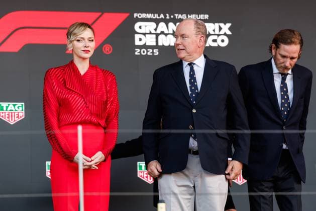 Prinzessin Charlene von Monaco mit Ehemann Albert Fuerst von Monaco, Grosser Preis von Monaco, Motorsport, Formel 1, Saison 2025, 25.05.2025 Grosser Preis von Monaco, Motorsport, Formel 1, Saison 2025, 25.05.2025 Copyright: xEibner-Pressefoto AlexanderxNeisx EP_ANS