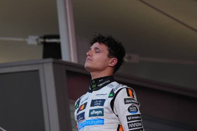 Formel 1 Grand Prix Monaco 2025 25.05.2025, Circuit de Monaco, Monte Carlo, Formel 1 Grand Prix Monaco 2025 ,im Bild Podium: Sieger Lando Norris (GBR), McLaren F1 Team, 2.Platz für Charles Leclerc (MCO), Scuderia Ferrari HP, 3.Platz für Oscar Piastri (AUS)