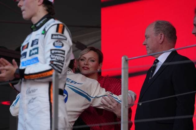 25.05.2025, Circuit de Monaco, Monte Carlo, Formel 1 Grand Prix Monaco 2025 ,im Bild Charlene Lynette Grimaldi, Fürstin von Monaco mit Ehemann Albert II., Fürst von Monaco. (Photo by Hasan Bratic DeFodi Images)