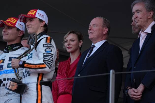 25.05.2025, Circuit de Monaco, Monte Carlo, Formel 1 Grand Prix Monaco 2025 ,im Bild Charlene Lynette Grimaldi, Fürstin von Monaco mit Ehemann Albert II., Fürst von Monaco. (Photo by Hasan Bratic DeFodi Images)