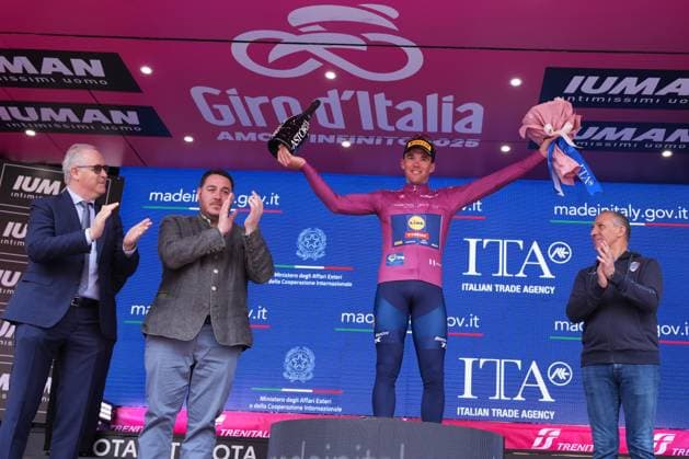 Mads Pedersen (Lidl-Trek) with the Cyclamin Jersey during the stage 15 of the Giro d™Italia from Fiume Veneto to Asiago, Italy - Sunday, May 25, 2025. - cycling.  Copyright: xGianxMattiaxD Alberto LaPressex