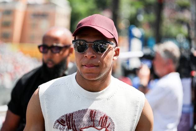 Kylian Mbappe , Race, F1 Monaco Grand Prix, am 25. May 2025 in Monte-Carlo, Monaco. (Foto von Diogo Cardoso DeFodi Images) Kylian Mbappe , Race, F1 Monaco Grand Prix, Monaco on May 25, 2025 in Monte-Carlo, Monaco. (Photo by Diogo Cardoso DeFodi Images)
