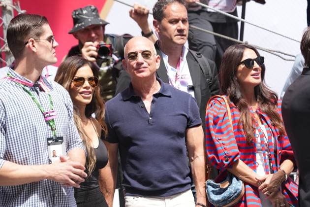 Formel 1 Grand Prix Monaco 2025 25.05.2025, Circuit de Monaco, Monte Carlo, Formel 1 Grand Prix Monaco 2025 ,im Bild Amazon Gründer Jeffrey Preston Jeff Bezos mit Partnerin Lauren Sanchez