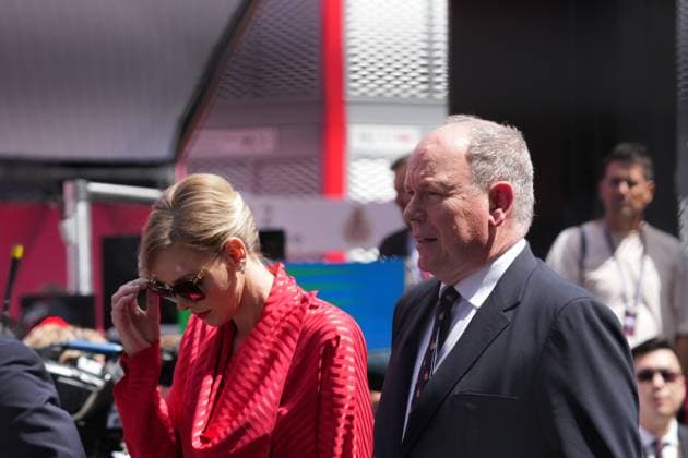 Formel 1 Grand Prix Monaco 2025 25.05.2025, Circuit de Monaco, Monte Carlo, Formel 1 Grand Prix Monaco 2025 ,im Bild Charlene Lynette Grimaldi, Fürstin von Monaco mit Ehemann Albert II., Fürst von Monaco.