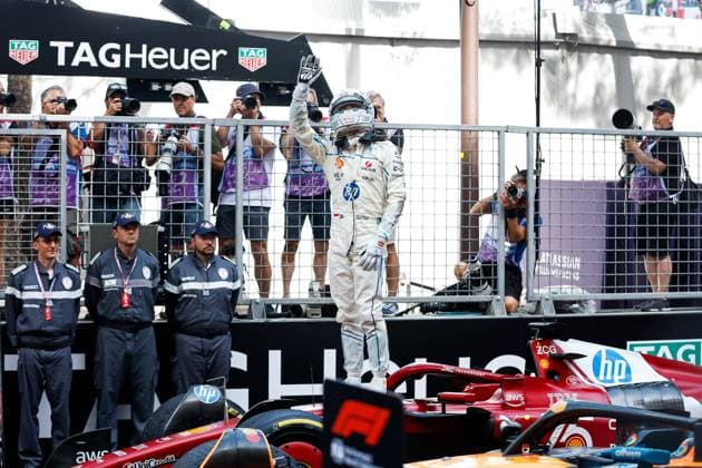 F1 - MONACO GRAND PRIX 2025 LECLERC Charles (mco), Scuderia Ferrari SF-25, portrait celebration during the Formula 1 Tag Heuer Grand Prix de Monaco, 8th round of the 2025 FIA Formula One World Championship, WM, Weltmeisterschaft from May 23 to 25, 2025 on the Circuit de Monaco, in Monte-Carlo, Monaco - Monte-CarloMonaco  Copyright: xJavierxJimenezx