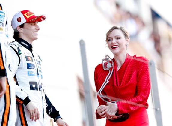 81 Oscar Piastri (AUS, McLaren F1 Team), Princess Charlene of Monaco, F1 Grand Prix of Monaco at Circuit de Monaco on May 25, 2025 in Monte-Carlo, Monaco. (Photo by HOCH ZWEI) Monte-Carlo Monaco