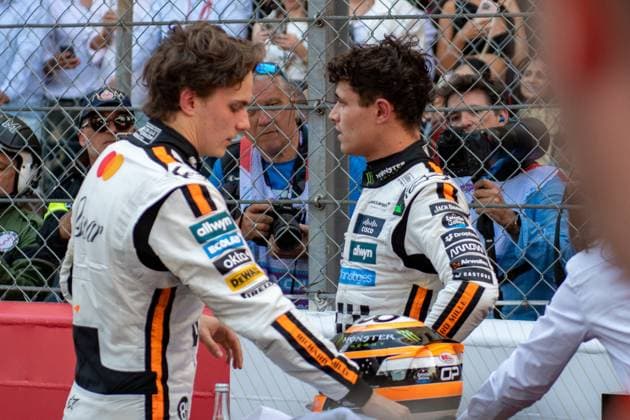 Formel1 GP Monaco Sonntag, 25.05.2025 Oscar Piastri 81, McLaren Formula 1 Team und Lando Norris 4, McLaren Formula 1 Team; Formel1 GP Monaco Sonntag, 25.05.2025 Copyright: xBEAUTIFULxSPORTS Erlhofx