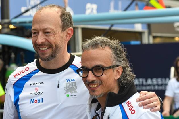 Formel1 GP Monaco Sonntag, 25.05.2025 Peter Bayer und Laurent Mekies, Teamchef Visa Cash App RB Formula One Team; Formel1 GP Monaco Sonntag, 25.05.2025 Copyright: xBEAUTIFULxSPORTS Erlhofx