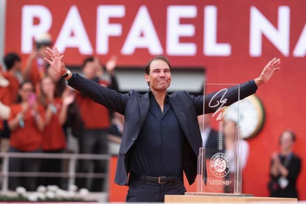 Rafael Nadal Abschiedszeremonie auf dem Court Philippe Chatrier Tennis - French Open 2025 - Roland Garros - Paris - - France - 25 May 2025. Copyright: xJuergenxHasenkopfx
