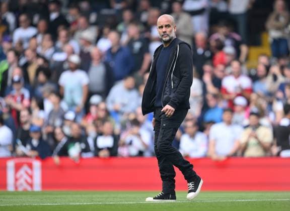 Football - 2024 2025 Premier League - Fulham vs Manchester City - Craven Cottage - Sunday 25th May 2025. Manchester City manager Pep Guardiola. COLORSPORT Ashley Western
