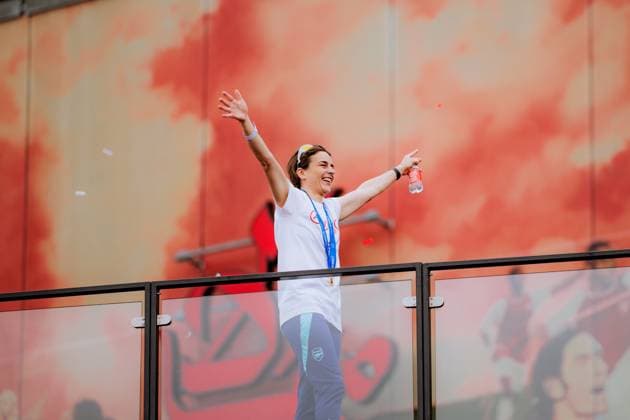Head coach of Arsenal Renee Slegers during the UEFA Womens Champions League Arsenal Trophy Lift at Emirates Stadium in London, England. (Pauline FIGUET SPP) Copyright: xPaulinexFIGUETx xSPPx spp-en-PaFiSp-PF_ARS3316