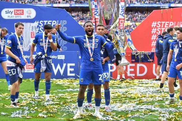 AFC Wimbledon v Walsall EFL Sky Bet League 2 26 05 2025. Play-Off Final AFC Wimbledon midfielder Myles Hippolyte (21) celebrates their win at end the EFL Sky Bet League 2 play off final match between AFC Wimbledon and Walsall at Wembley Stadium, London, England on 26 May 2025. London Wembley Stadium Greater London England Editorial use only DataCo restrictions apply See www.football-dataco.com , Copyright: xIanxLyallx PSI-22147-0045