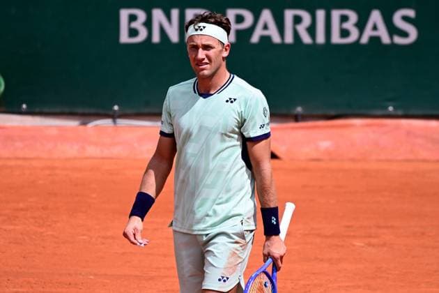 TENNIS : Roland Garros 2025 - Internationaux de France - 26 05 2025 Casper Ruud ( Norway ) during the 2025 French Open at Roland Garros on May 26, 2025 in Paris, France. ( Photo Dante Badano PSNewz ) - ParisFrance  Copyright: xx