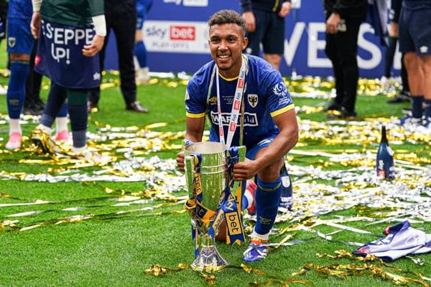 Sky Bet League 2 Playoff Final AFC Wimbledon v Walsall Wimbledon promotion celebrations after the Sky Bet League 2 Playoff Final match AFC Wimbledon vs Walsall at Wembley Stadium, London, United Kingdom, 26th May 2025 (Photo by Harvey Murphy News Images) Copyright: xHarveyxMurphy NewsxImagesx