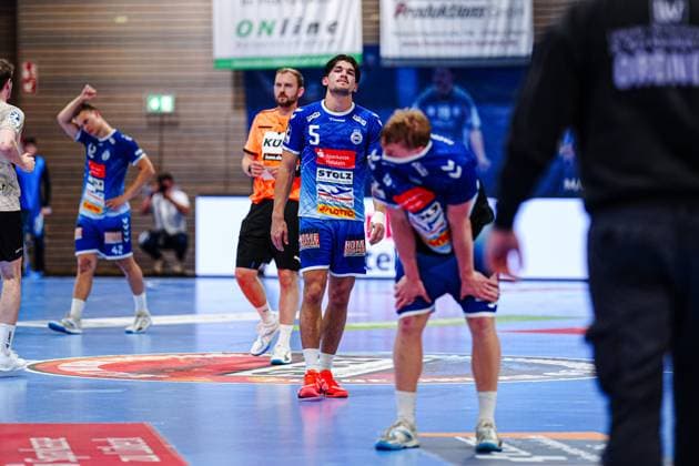 VfL Luebeck-Schwartau enttaeuscht enttaeuschung nach Niederlage GER, VfL Luebeck-Schwartau vs. Bergischer HC, Handball, 2. Bundesliga, Spieltag 32, Saison 2024 2025, 26.05.2025 GER, VfL Luebeck-Schwartau vs. Bergischer HC, Handball, 2. Bundesliga, Spieltag 32, Saison 2024 2025, 26.05.2025 Luebeck