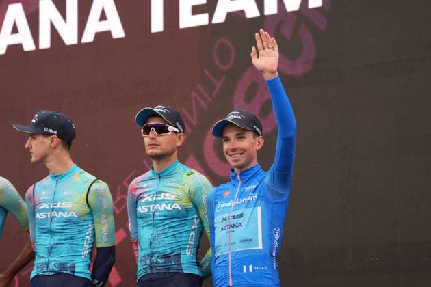 Fortunato Lorenzo of Xds Astana Team jersey azzurra during the stage 16 of the Giro d™Italia from Piazzola sul Brenta to San Valentino (Brentonico), Italy - Tuesday, May 27, 2025. - cycling.  Copyright: xMassimoxPaolone LaPressex