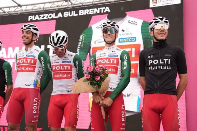Team Polti Visitmalta during the stage 16 of the Giro d™Italia from Piazzola sul Brenta to San Valentino (Brentonico), Italy - Tuesday, May 27, 2025. - cycling.  Copyright: xMassimoxPaolone LaPressex
