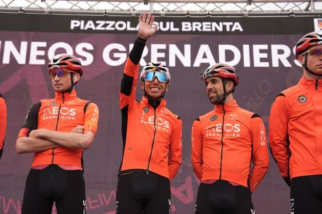 Ineos Grenadiers team during the stage 16 of the Giro d™Italia from Piazzola sul Brenta to San Valentino (Brentonico), Italy - Tuesday, May 27, 2025. - cycling.  Copyright: xMassimoxPaolone LaPressex