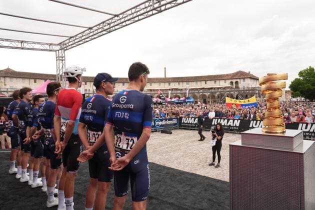 Team Groupama-Fdj during the stage 16 of the Giro d™Italia from Piazzola sul Brenta to San Valentino (Brentonico), Italy - Tuesday, May 27, 2025. - cycling.  Copyright: xMassimoxPaolone LaPressex