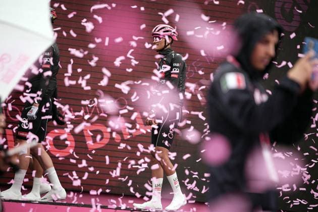Del Toro Romero Isaac of Uae Team Emirates Xrg pink jersey during the stage 16 of the Giro d™Italia from Piazzola sul Brenta to San Valentino (Brentonico), Italy - Tuesday, May 27, 2025. - cycling.  Copyright: xMarcoxAlpozzi LaPressex