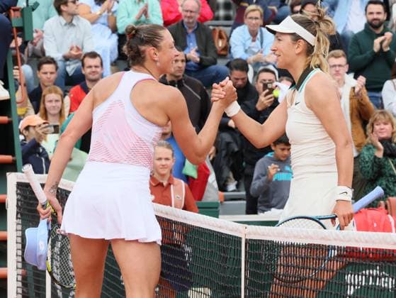 Belgian Yanina Wickmayer and Belarusian Victoria Azarenka pictured after a match between Belgian Wickmayer and Belarusian Azarenka in the first round of the Women s Singles at the Roland Garros French Open tennis tournament, in Paris, France, Tuesday 27 May 2025. This year s tournament takes place from 25 May to 08 June. BENOITxDOPPAGNE  x125465128x