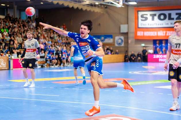 Kaj Geenen (Nr. 5, VfL Luebeck-Schwartau). VfL Luebeck-Schwartau vs. Bergischer HC, Handball, 2. Bundesliga, 26.05.25 Luebeck Schleswig-Holstein Germany