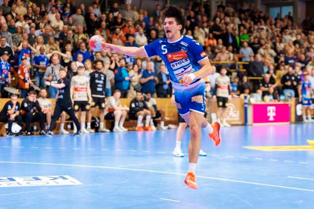 Kaj Geenen (Nr. 5, VfL Luebeck-Schwartau). VfL Luebeck-Schwartau vs. Bergischer HC, Handball, 2. Bundesliga, 26.05.25 Luebeck Schleswig-Holstein Germany