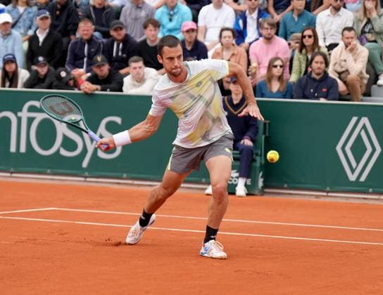 TENNIS - French Open 2025 PARIS,FRANCE,27.MAY.25 - TENNIS - ATP, Tennis Herren World Tour, French Open, Roland Garros, Grand Slam. Image shows Laslo Djere (SRB).  GEPAxpictures xMichaelxRiedler