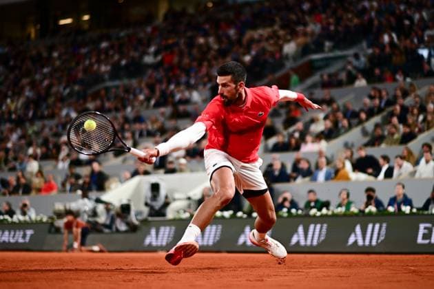 TENNIS : Roland Garros 2025 - Internationaux de France - 27 05 2025 Novak Djokovic ( Serbia ) during the 2025 French Open at Roland Garros on May 27, 2025 in Paris, France. ( Photo Dante Badano PSNewz ) - ParisFrance  Copyright: xx
