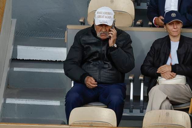 May 27, 2025, Paris, Paris, France: Ion ÃˆÅ¡iriac (former pro tennis player and coach) wearing a white cap with autograph during the tennis Grand Slam of Roland Garros 2025,match between Mackenzie Mcdonald (USA) and Novak Djokovic (SRB) at Roland Garros Stadium - on May 27 2025.Paris - France Paris France - ZUMAb253 20250527_zsp_b253_127 Copyright: xLoicxBaratouxx