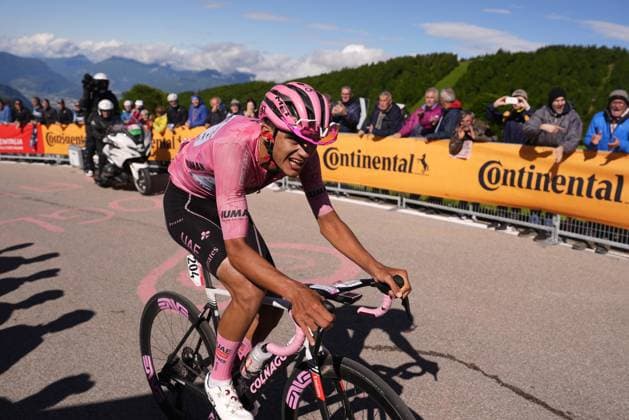 Del Toro Romero Isaac of Uae Team Emirates Xrg pink jersey during the stage 16 of the Giro d™Italia from Piazzola sul Brenta to San Valentino (Brentonico), Italy - Tuesday, May 27, 2025. - cycling.  Copyright: xFabioxFerrari LaPressex