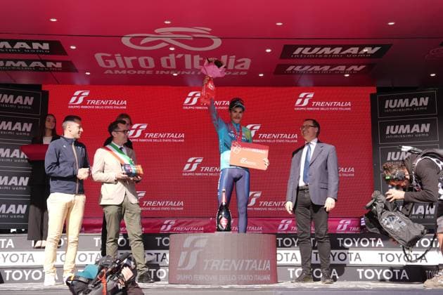 Scaroni Christian of Xds Astana Team winner of the stage during the stage 16 of the Giro d™Italia from Piazzola sul Brenta to San Valentino (Brentonico), Italy - Tuesday, May 27, 2025. - cycling.  Copyright: xMassimoxPaolone LaPressex