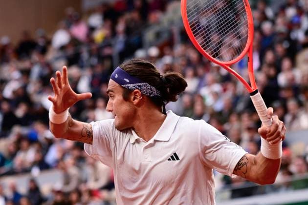 TENNIS : Roland Garros 2025 - Internationaux de France - 27 05 2025 Mattia Bellucci ( Italy ) during the 2025 French Open at Roland Garros on May 27, 2025 in Paris, France. ( Photo Dante Badano PSNewz ) - ParisFrance  Copyright: xx