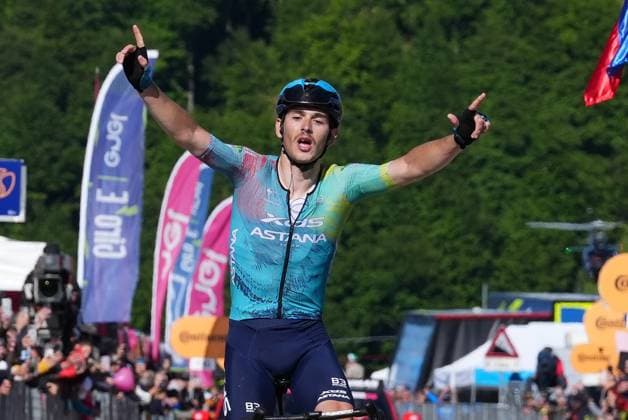 Scaroni Christian of Xds Astana Team winner of the stage during the stage 16 of the Giro d™Italia from Piazzola sul Brenta to San Valentino (Brentonico), Italy - Tuesday, May 27, 2025. - cycling.  Copyright: xGianxMattiaxD Alberto LaPressex