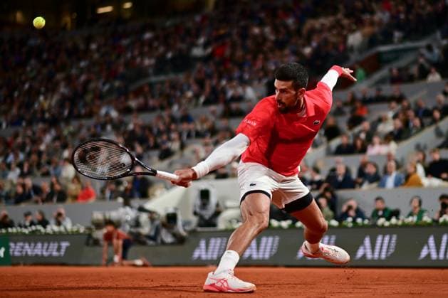 TENNIS : Roland Garros 2025 - Internationaux de France - 27 05 2025 Novak Djokovic ( Serbia ) during the 2025 French Open at Roland Garros on May 27, 2025 in Paris, France. ( Photo Dante Badano PSNewz ) - ParisFrance  Copyright: xx