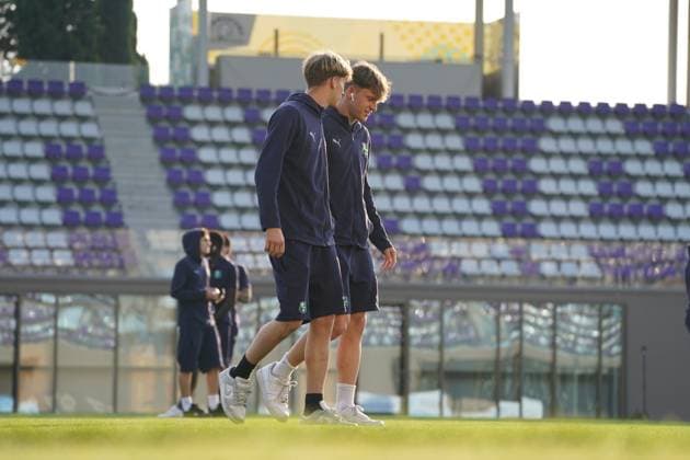 Pitch check for Sassuolo™s players during match between Inter and Sassuolo In the final fase of 2024 25 Primavera 1 Championship at the Viola Park Center in Bagno A Ripoli, Florence, center of Italy - Tuesday, May 27, 2025. Sport - Soccer  Copyright: xMarcoxBucco LaPressex