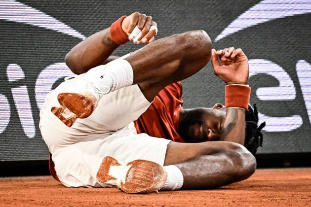 May 27, 2025, Paris, France, France: Gael MONFILS of France looks injured during the third day of Roland-Garros 2025, French Open 2025, Grand Slam tennis tournament at Roland-Garros Stadium on May 27, 2025 in Paris, France. Paris France - ZUMAm308 20250527_zsp_m308_047 Copyright: xMatthieuxMirvillex