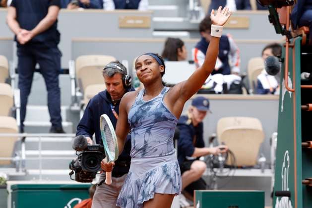May 27, 2025, Paris, France, France: COCO GAUFF of United States celebrates during the third day of Roland-Garros 2025, French Open 2025, Grand Slam tennis tournament at Roland-Garros Stadium. GAUFF won 6:2 6:2. Paris France - ZUMAb253 20250527_zsp_b253_098 Copyright: xLoicxBaratouxx