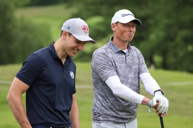 GOLF - Austrian Alpine Open HENNDORF,AUSTRIA,28.MAY.25 - GOLF - DP World Tour, Austrian Alpine Open, ProAm, Golfclub Gut Altentann. Image shows Alex Manninger and Peter Hochkofler (AUT).  GEPAxpictures xMathiasxMandl