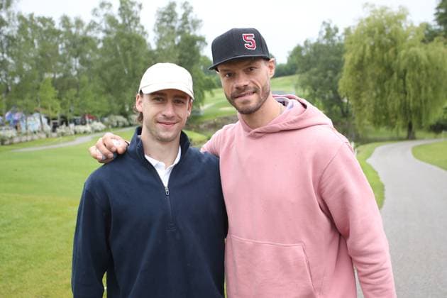 GOLF - Austrian Alpine Open HENNDORF,AUSTRIA,28.MAY.25 - GOLF - DP World Tour, Austrian Alpine Open, ProAm, Golfclub Gut Altentann. Image shows Lucas Thaler and Thomas Raffl (AUT).  GEPAxpictures xMathiasxMandl